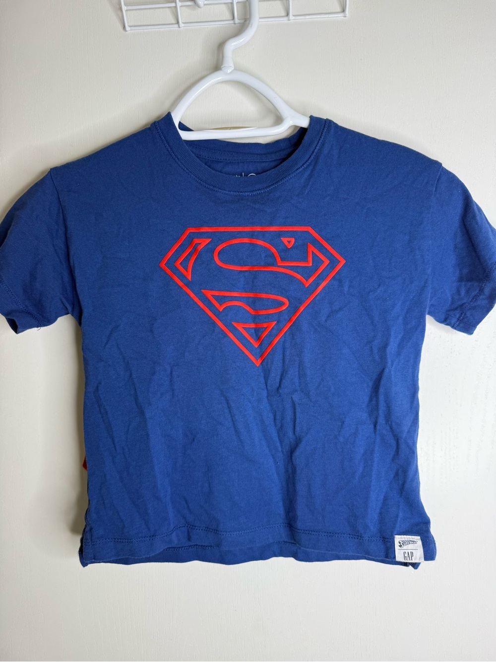 ⭐️5 for $20⭐️ GAP Kids Blue Superman Logo T-Shirt with Removable Cape 4 Years
